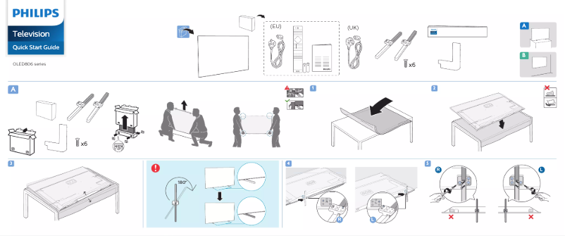 Page 1 de la notice Guide de démarrage rapide Philips 77OLED806