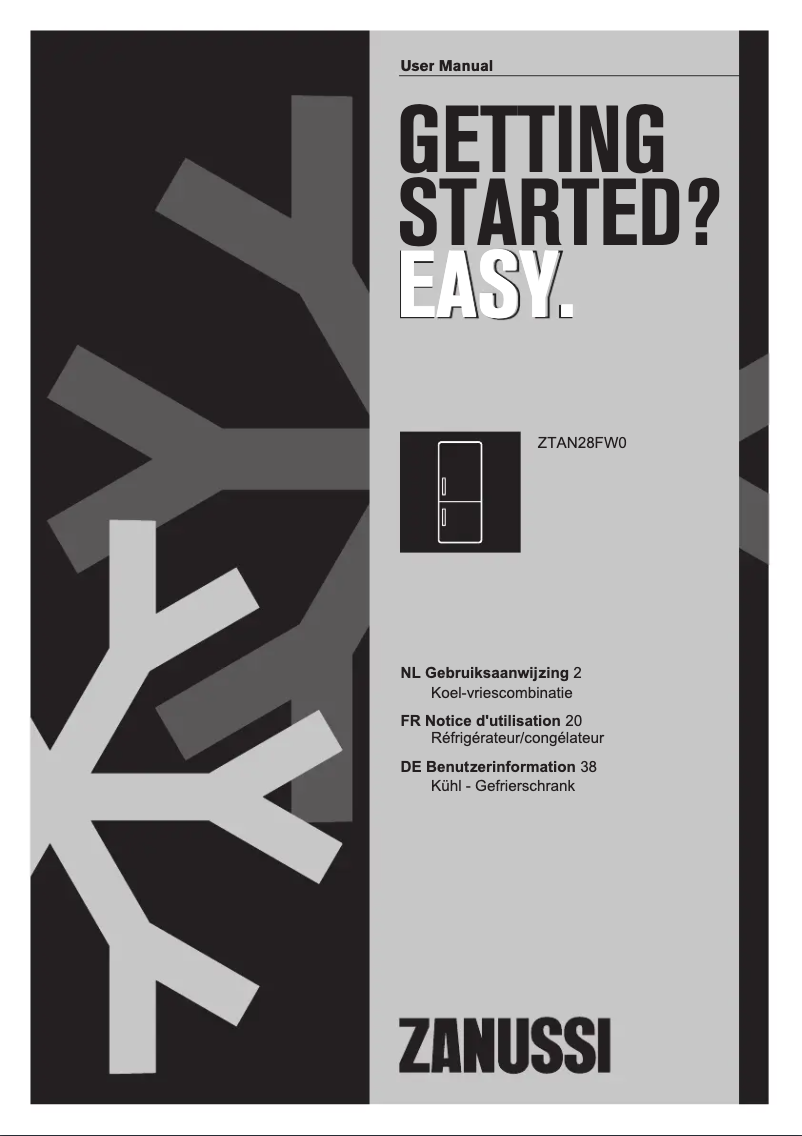 Image de la première page du manuel de l'appareil ZTAN28FW0
