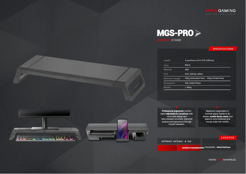 Imagen de la primera página del manual del dispositivo MGS-PRO