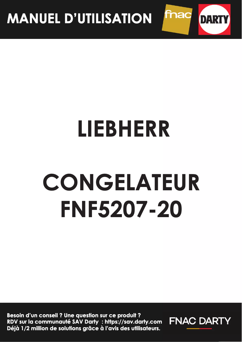 Page 1 de la notice Manuel utilisateur Liebherr FNf 5207-20