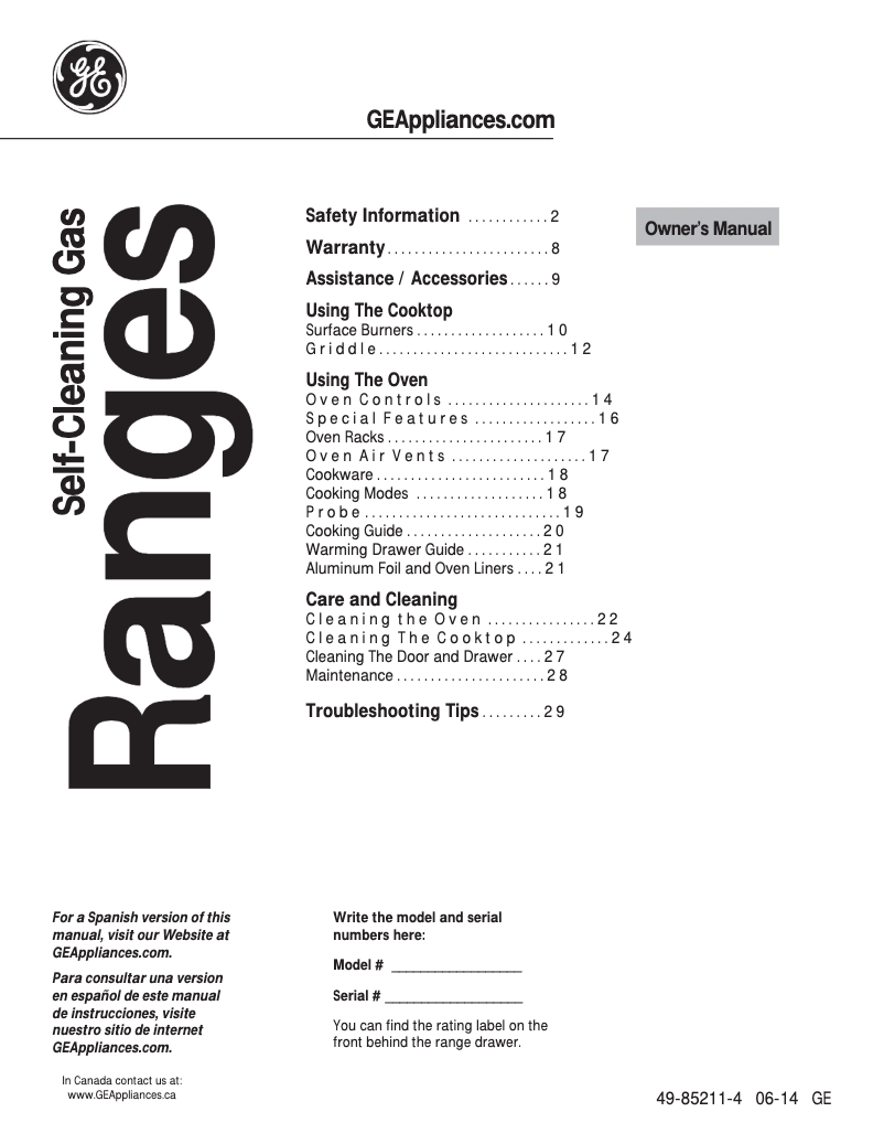 Page n°1 - Mode d'emploi GE JGB750DEFBB