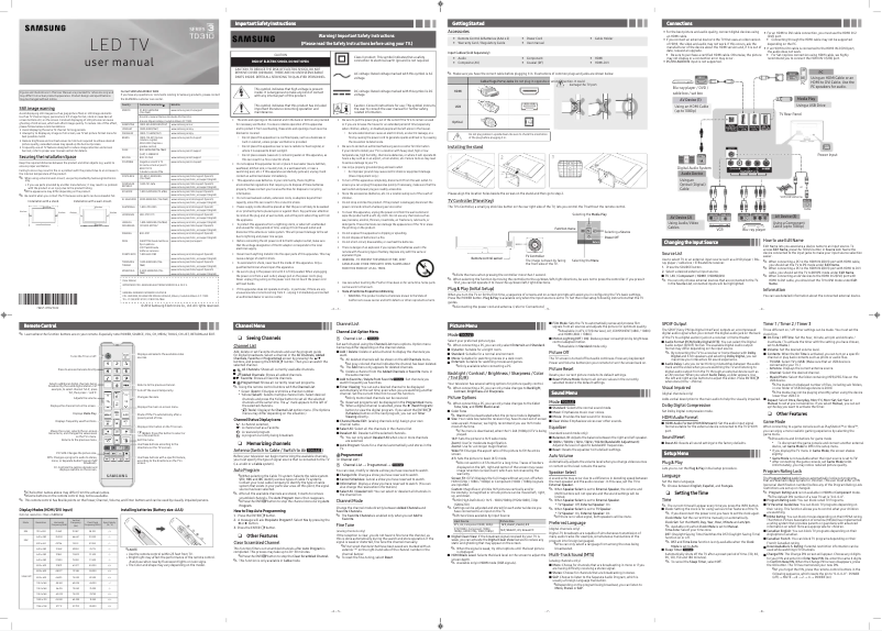 Page 1 de la notice Manuel utilisateur Samsung T24D310NQ
