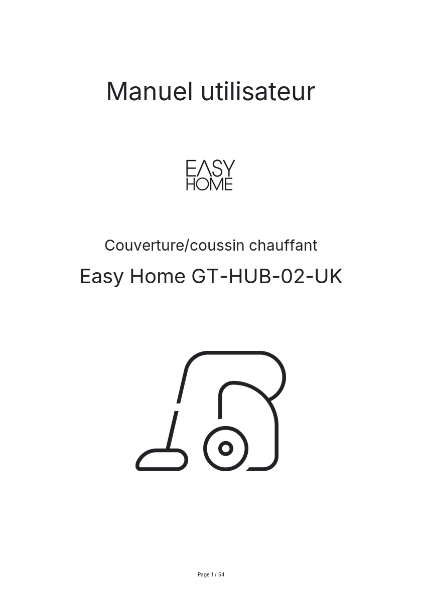 Page n°1 - Manuel utilisateur Easy Home GT-HUB-02-UK
