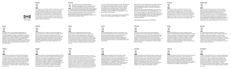 Page 1 de la notice Manuel utilisateur Ikea RAMSTA 904.461.10