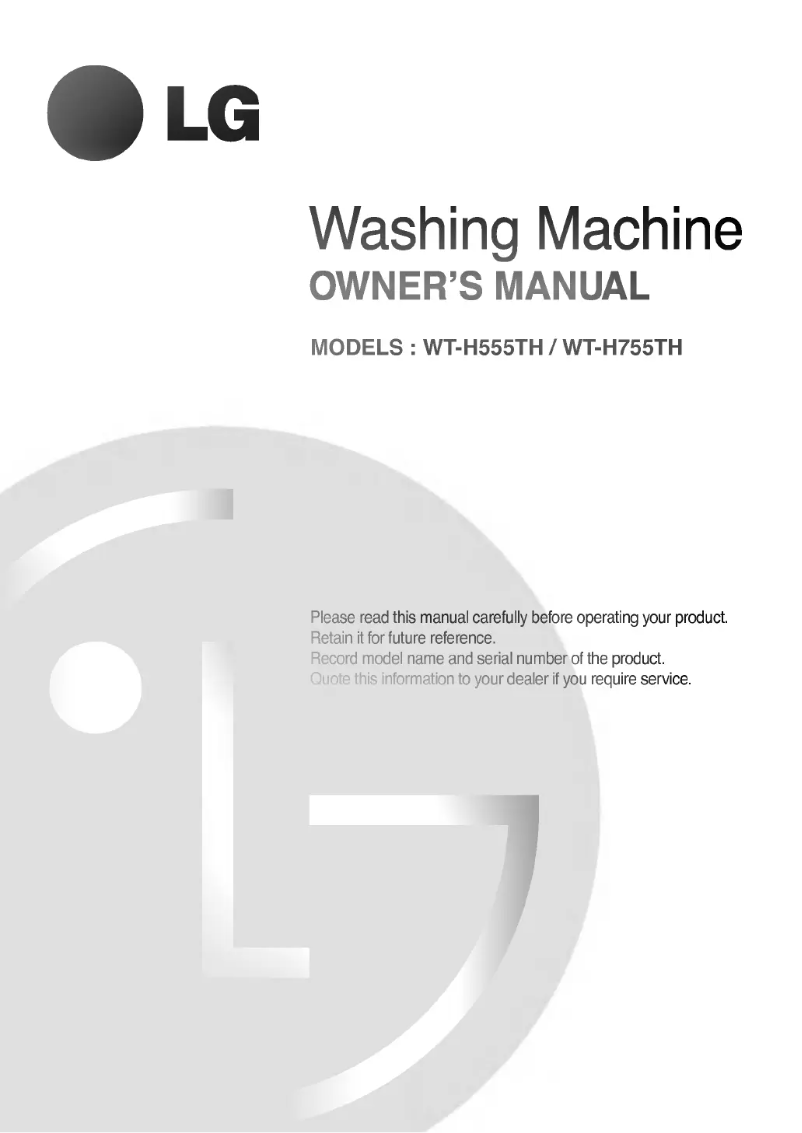 Page 1 de la notice Manuel utilisateur LG WTH90B60EPT