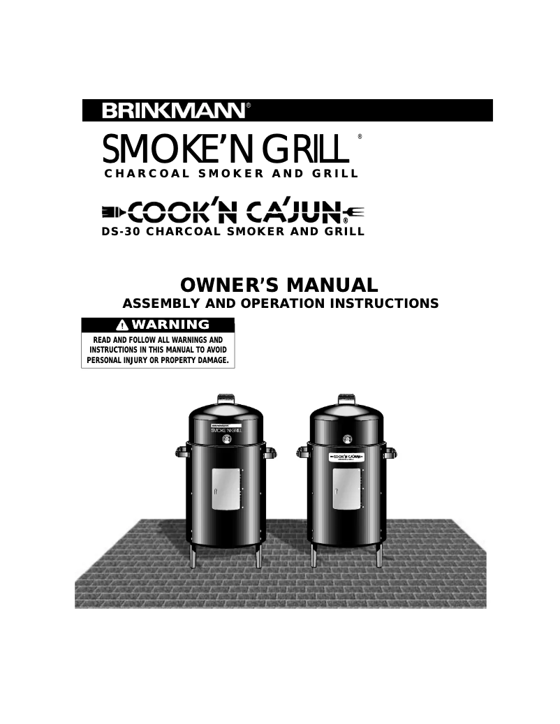 Page 1 de la notice Manuel utilisateur Brinkmann Charcoal Smoker