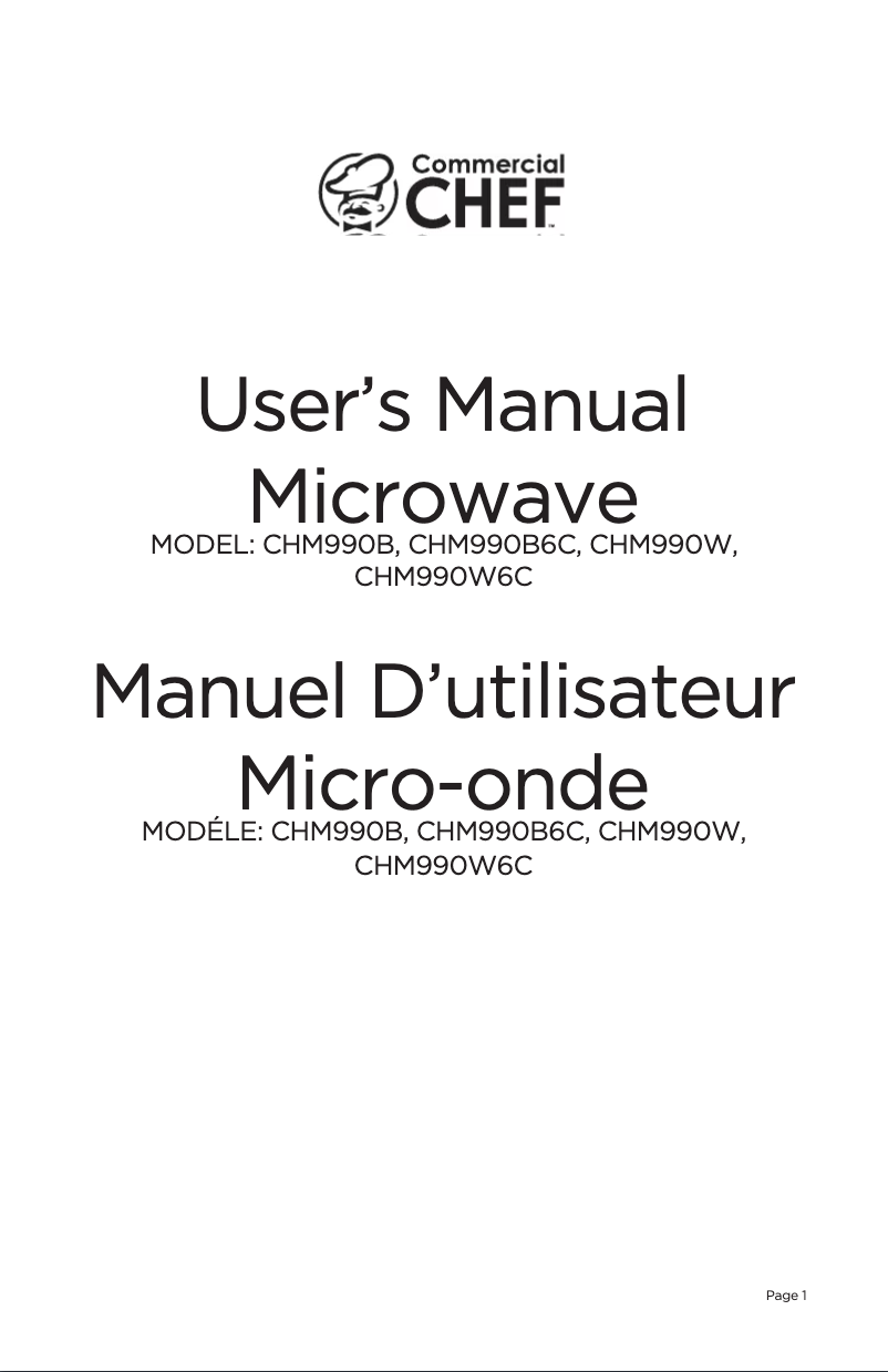 Image de la première page du manuel de l'appareil CHM990W