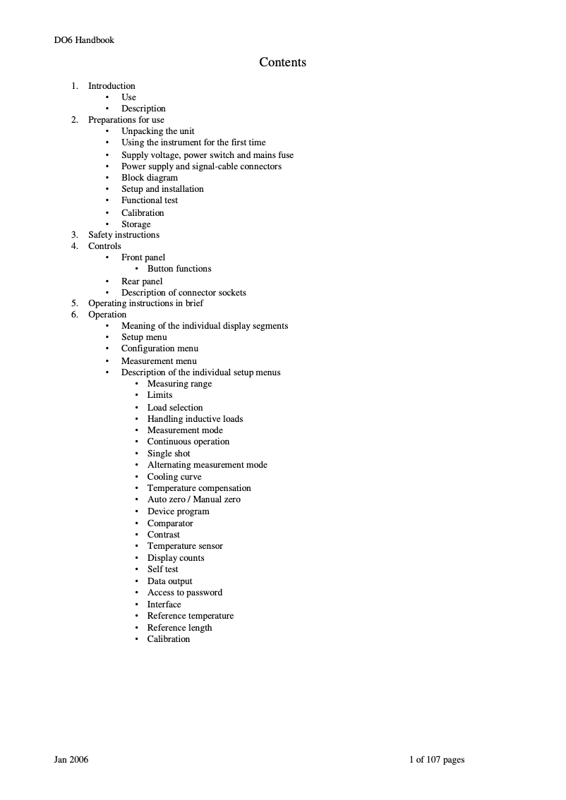 Image de la première page du manuel de l'appareil DO6