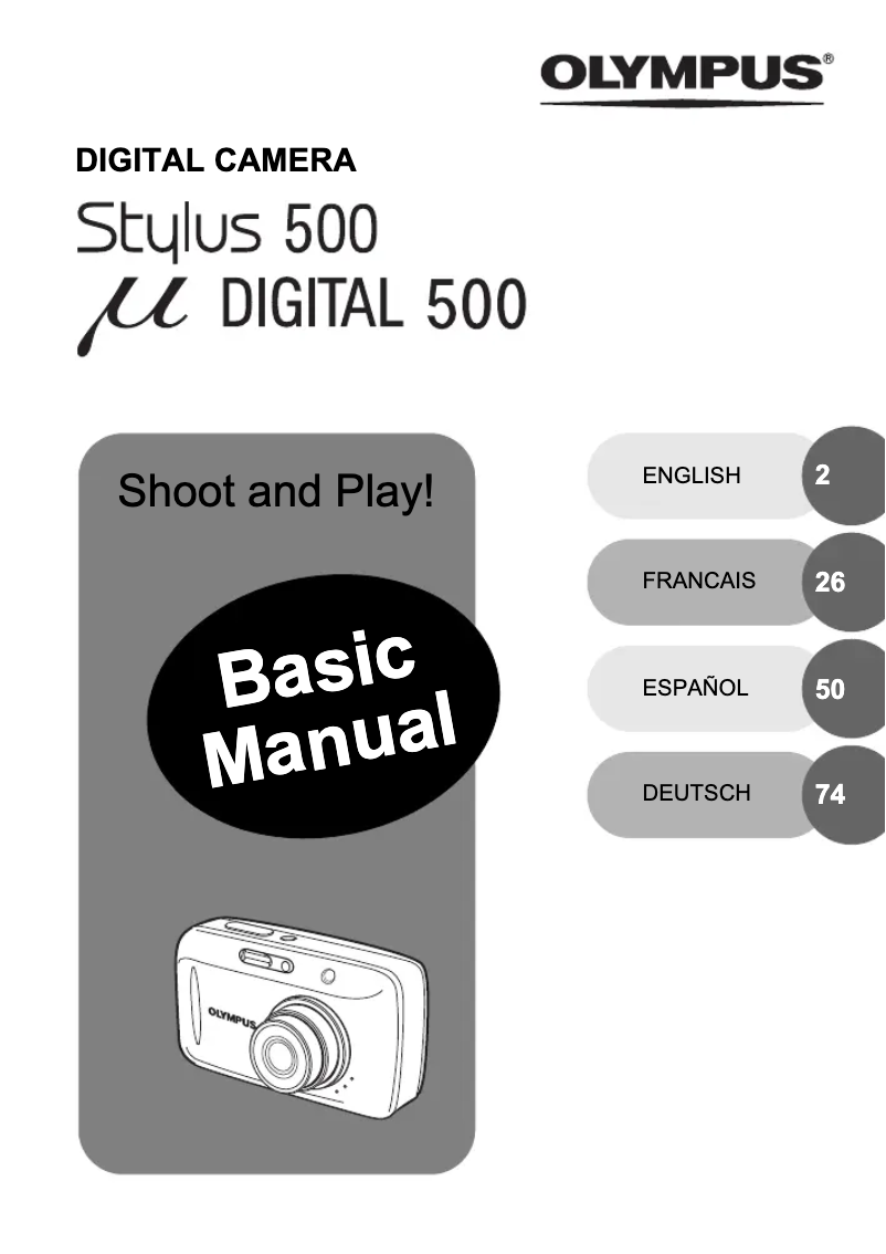 Page 1 de la notice Manuel utilisateur Olympus µ  Digital 500
