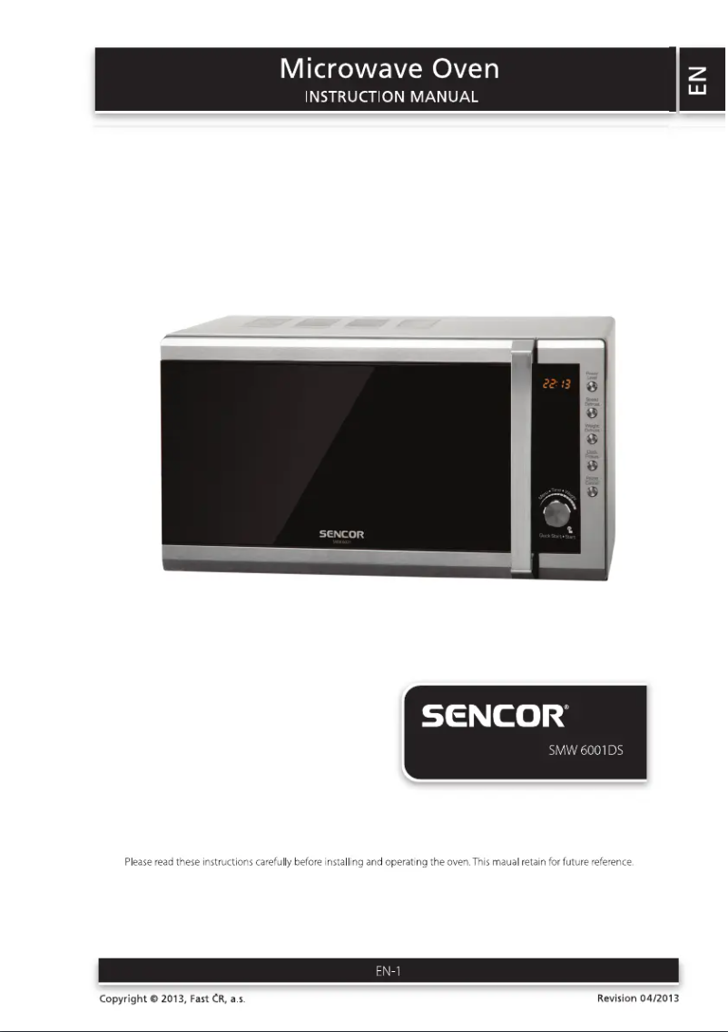 Page n°1 - Manuel utilisateur Sencor SMW 6001DS