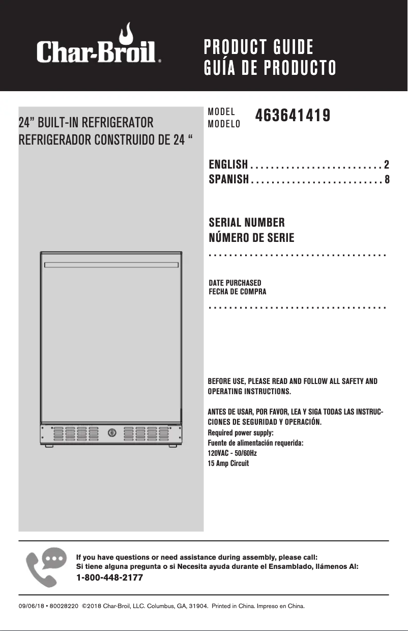 Page 1 de la notice Manuel utilisateur Char-Broil Medallion 463641419