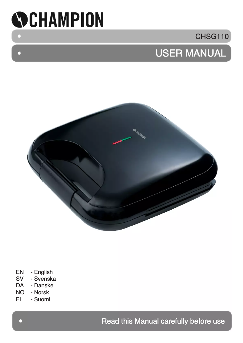 Page 1 de la notice Manuel utilisateur Champion CHSG110