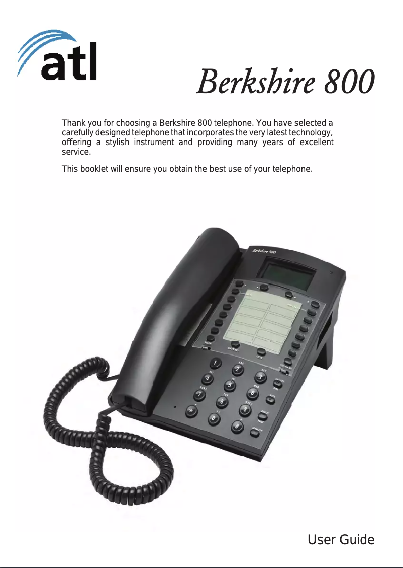 Imagen de la primera página del manual del dispositivo Berkshire 800