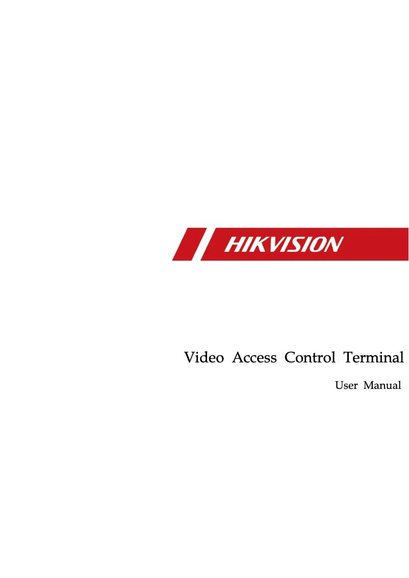 Page 1 de la notice Manuel utilisateur Hikvision DS-K1T501SF