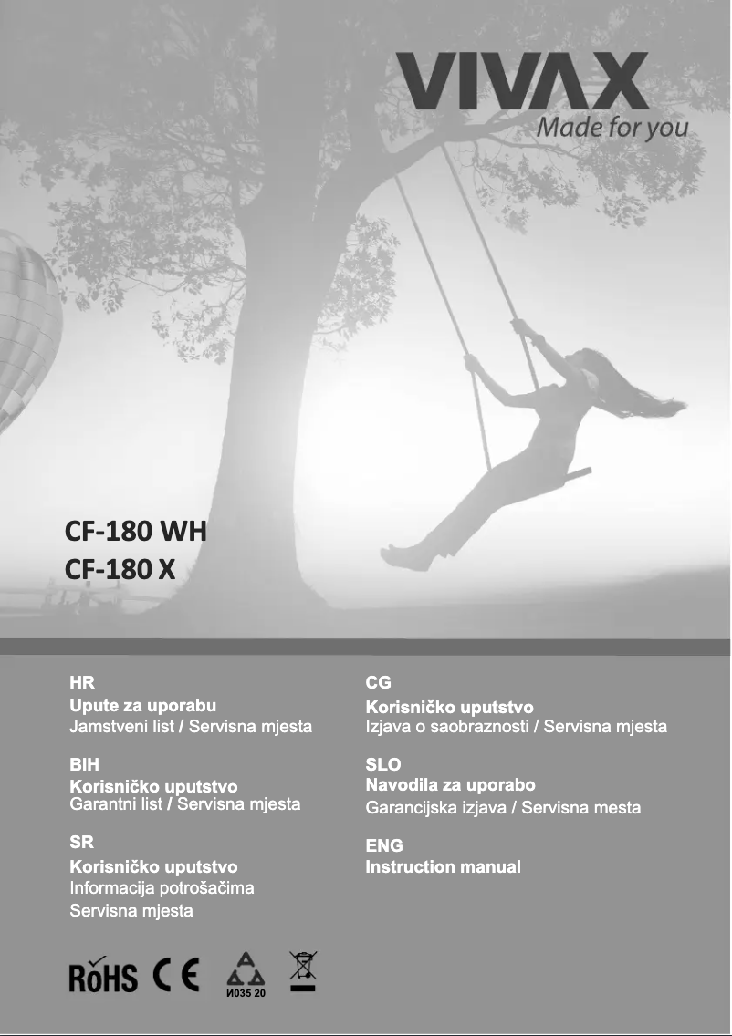 Page n°1 - Manuel utilisateur Vivax CF-180
