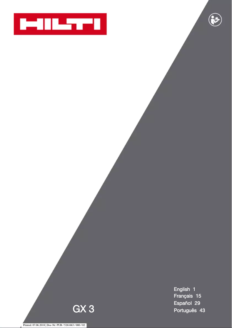 Page n°1 - Manuel utilisateur Hilti GX 3