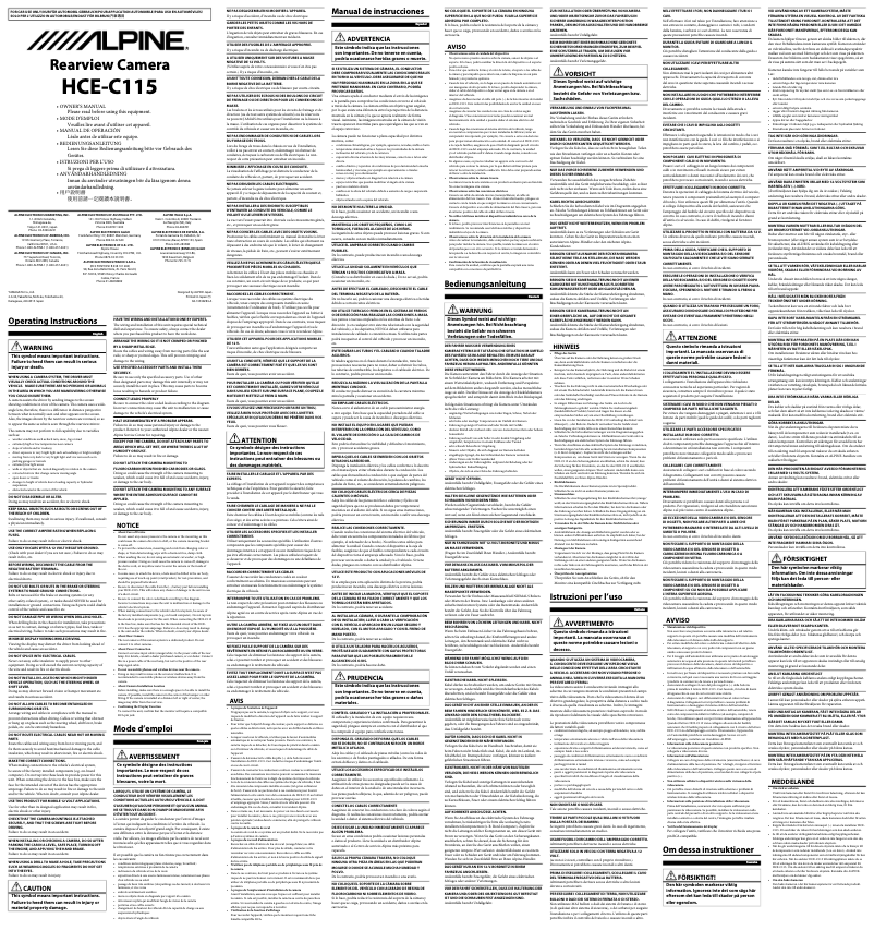 Page n°1 - Manuel utilisateur Alpine HCE-C115