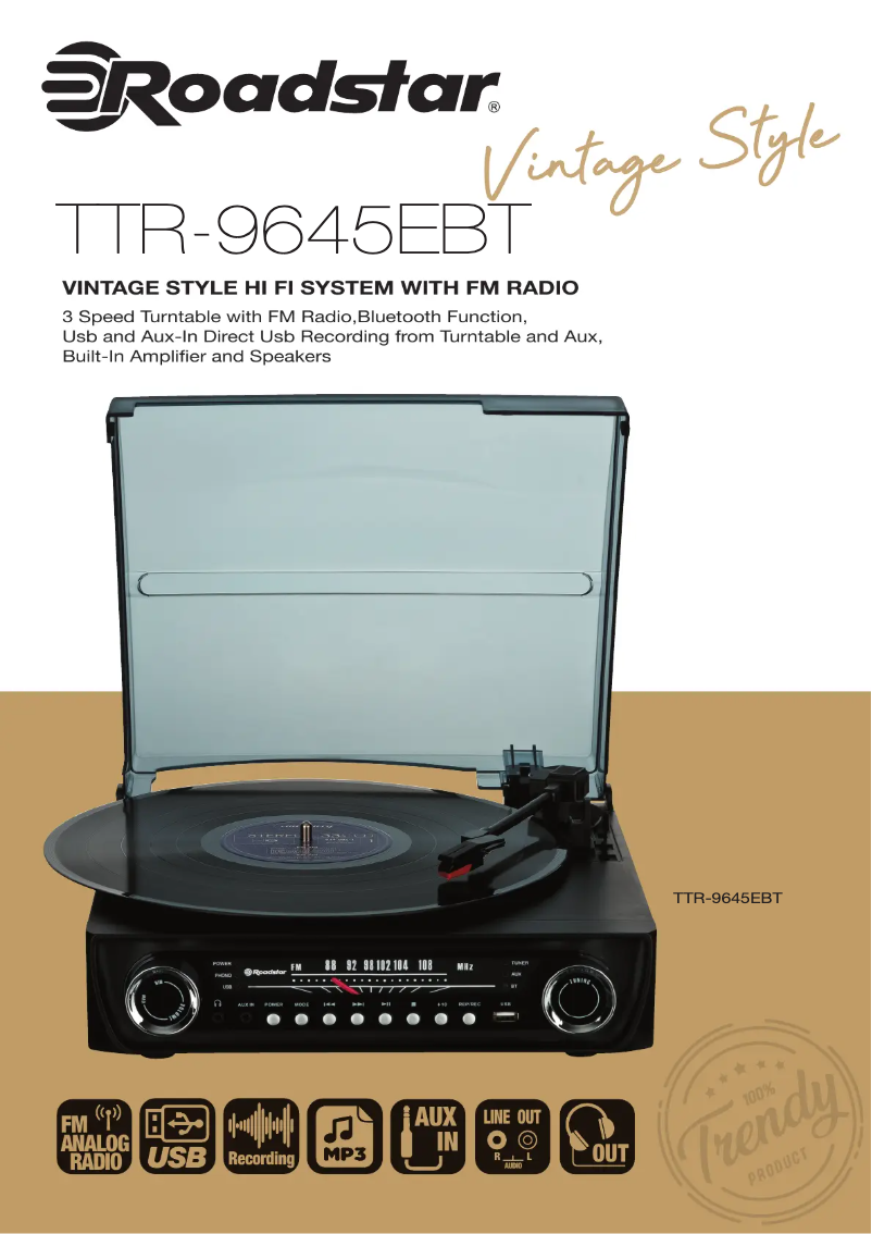 Page n°1 - Fiche technique Roadstar TTR-9645EBT