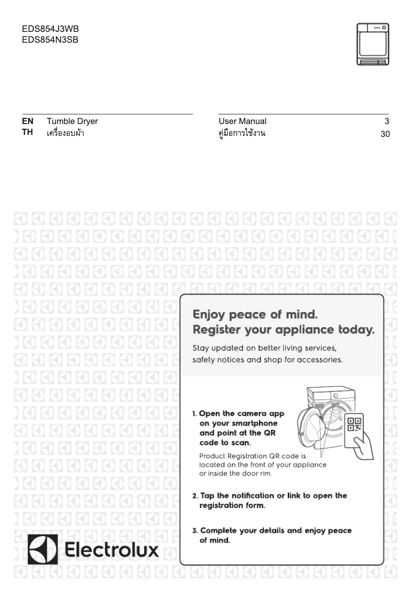 Page n°1 - Manuel utilisateur Electrolux EDS854N3SB