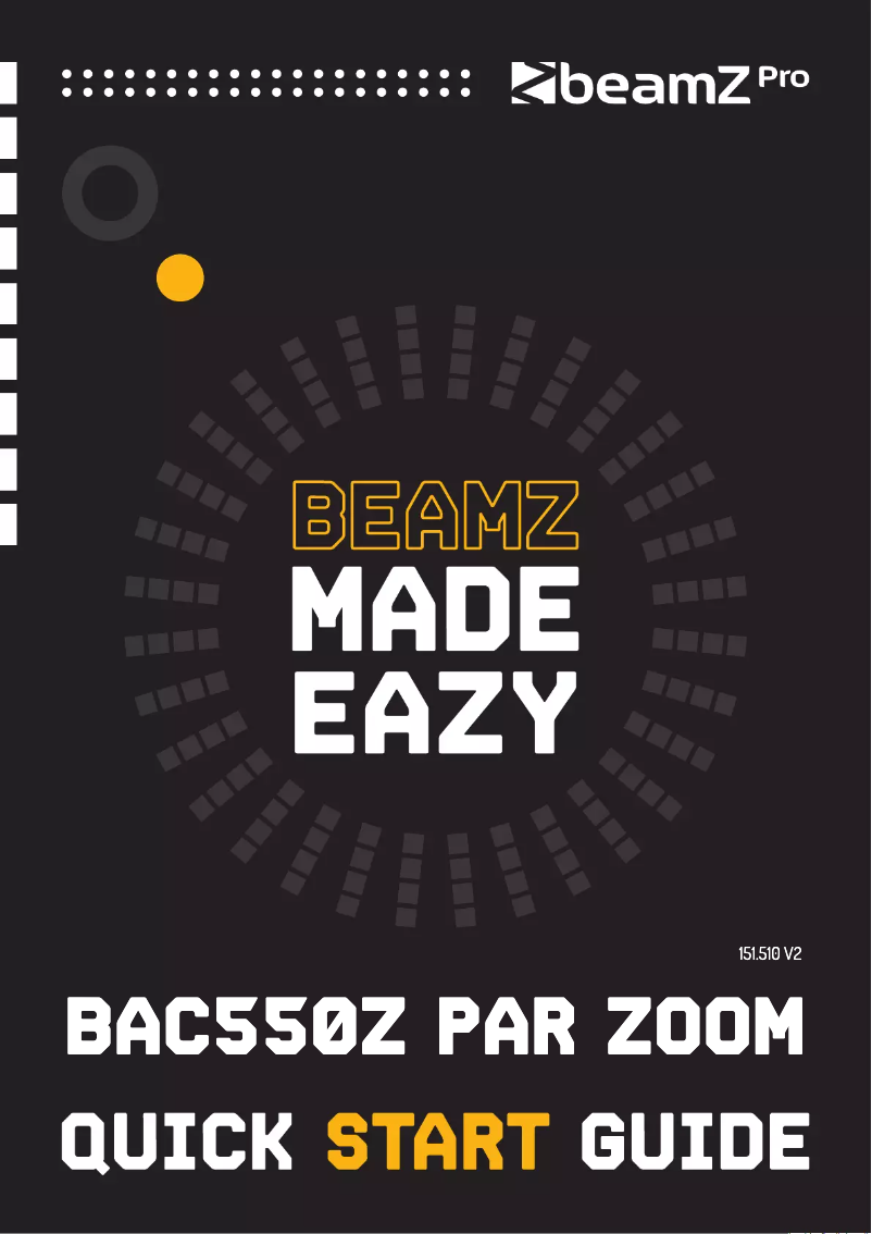 Page 1 de la notice Guide de démarrage rapide BeamZ BAC550Z