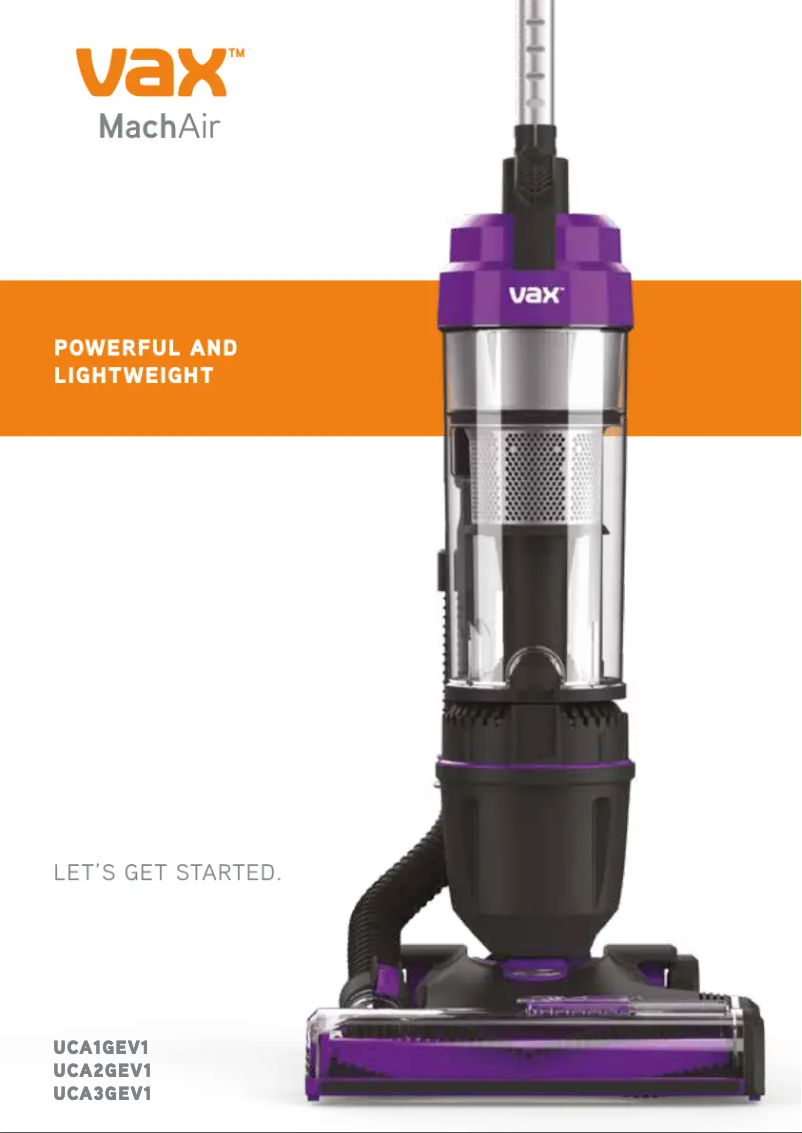 Page n°1 - Manuel utilisateur Vax Mach Air UCA3GEV1