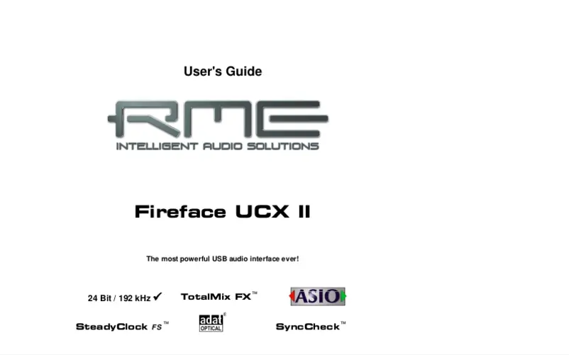Página 1 del manual Manual de usuario RME Fireface UCX II