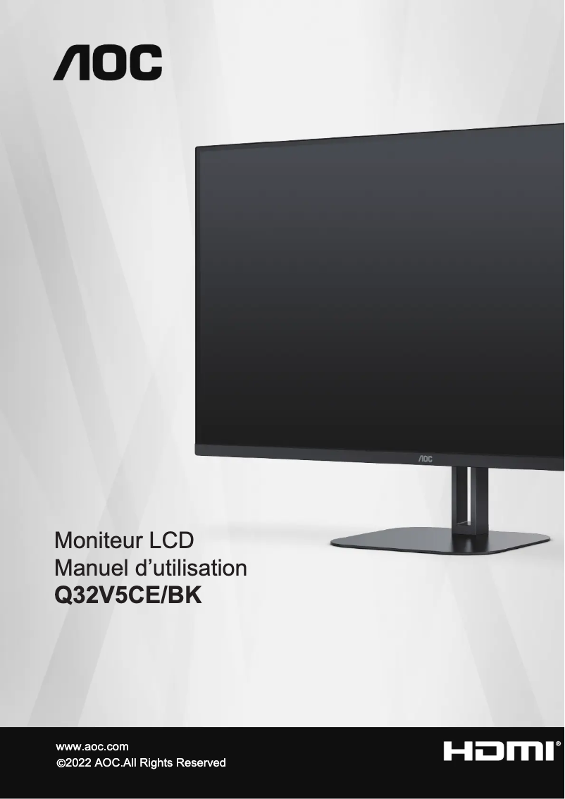 Page n°1 - Manuel utilisateur AOC Q32V5CE