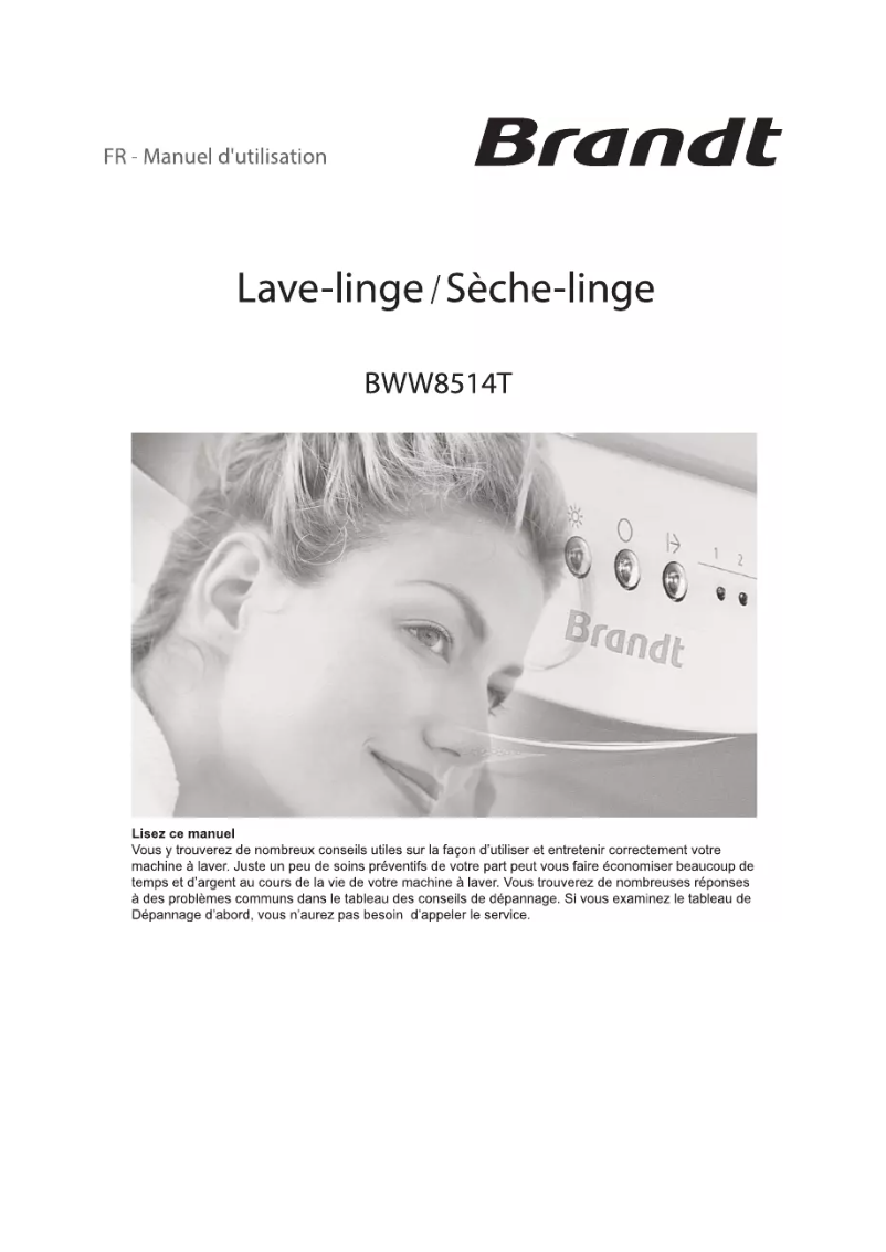 Página 1 del manual Manual de instrucciones Brandt BWW8514T