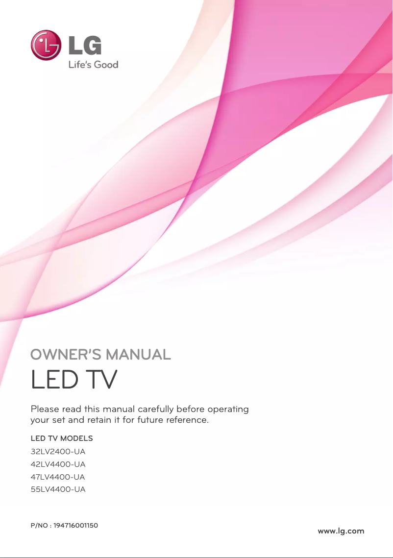 Página 1 del manual Manual de usuario LG 55LV4400-UA