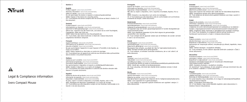 Page 1 de la notice Manuel utilisateur Trust Ivero