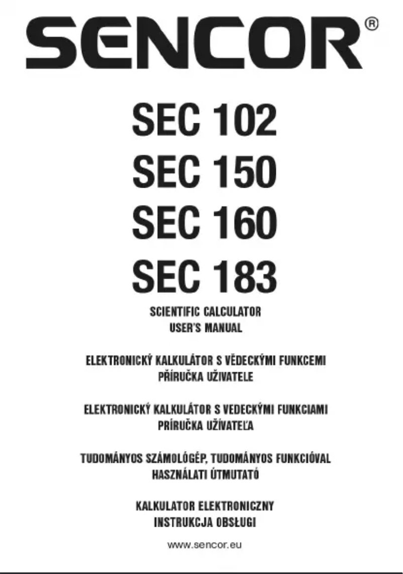 Página 1 del manual Manual de usuario Sencor SEC 150