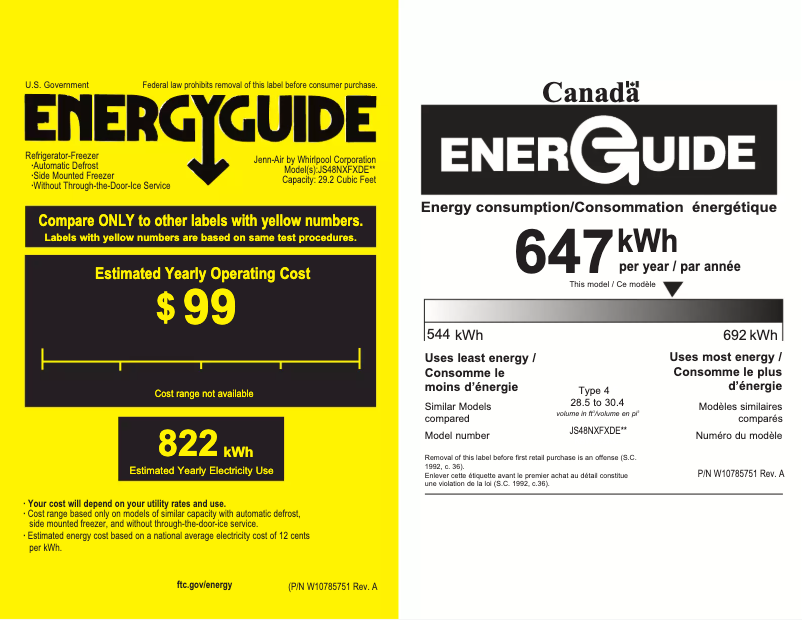 Image de la première page du manuel de l'appareil JS48NXFXDE