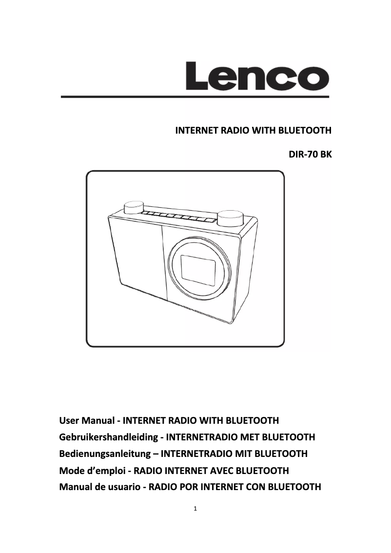 Página 1 del manual Manual de usuario Lenco DIR-70