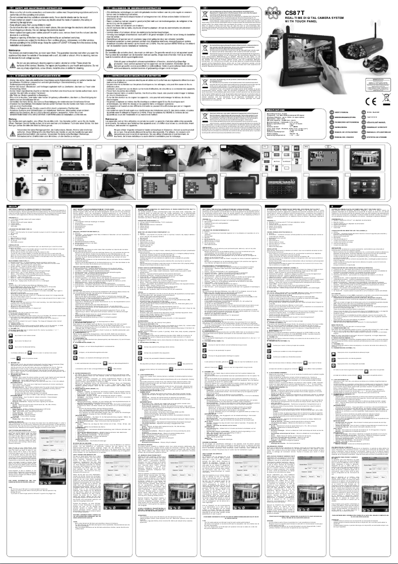 Page n°1 - Manuel utilisateur Elro CS87T