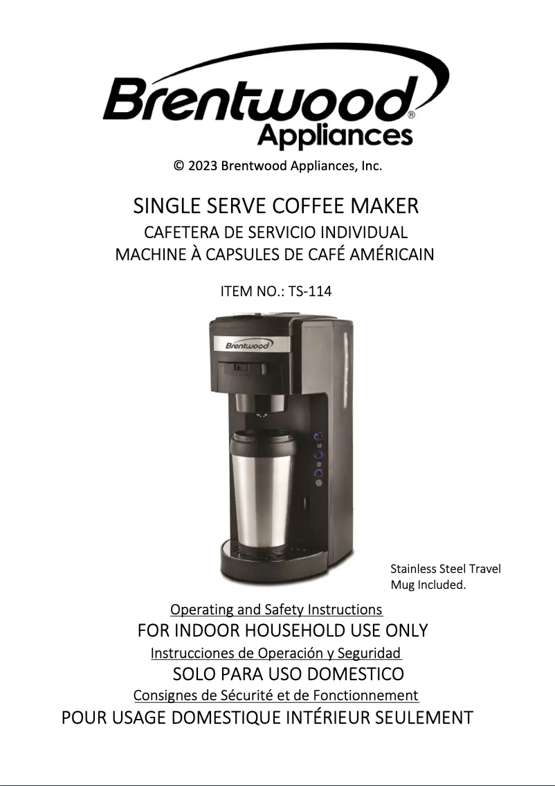 Image de la première page du manuel de l'appareil TS-114