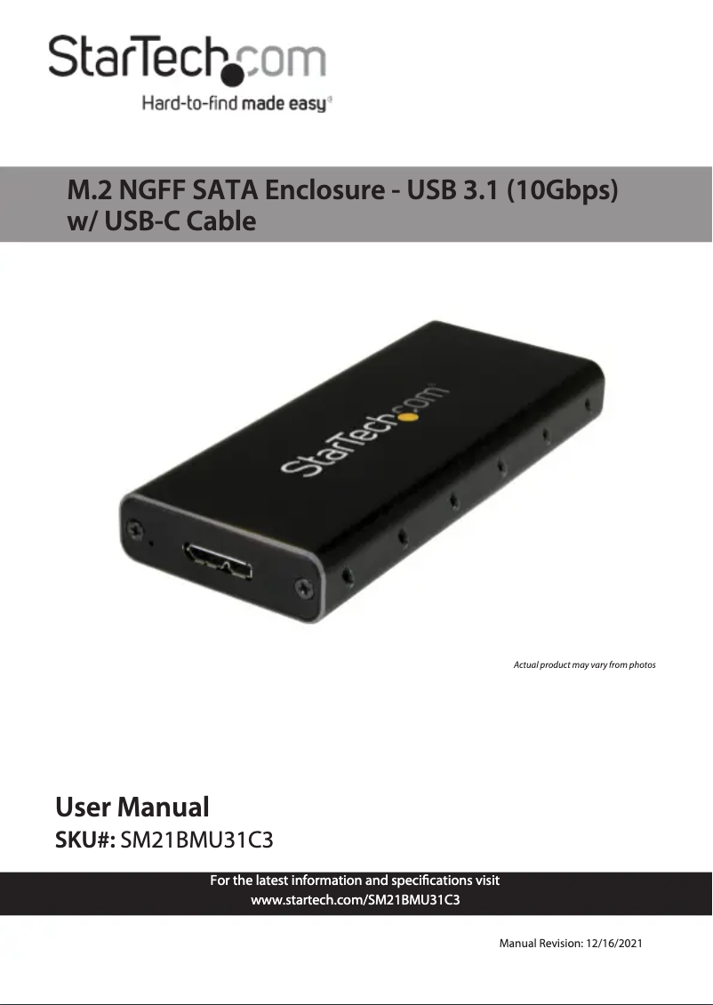 First page image of the manual for SM21BMU31C3