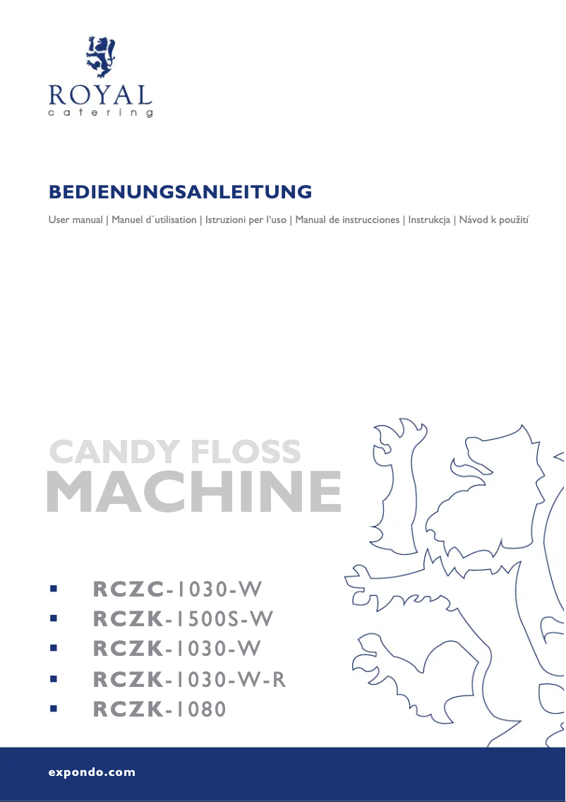 Página 1 del manual Manual de usuario Royal Catering RCZK-1030-W-R