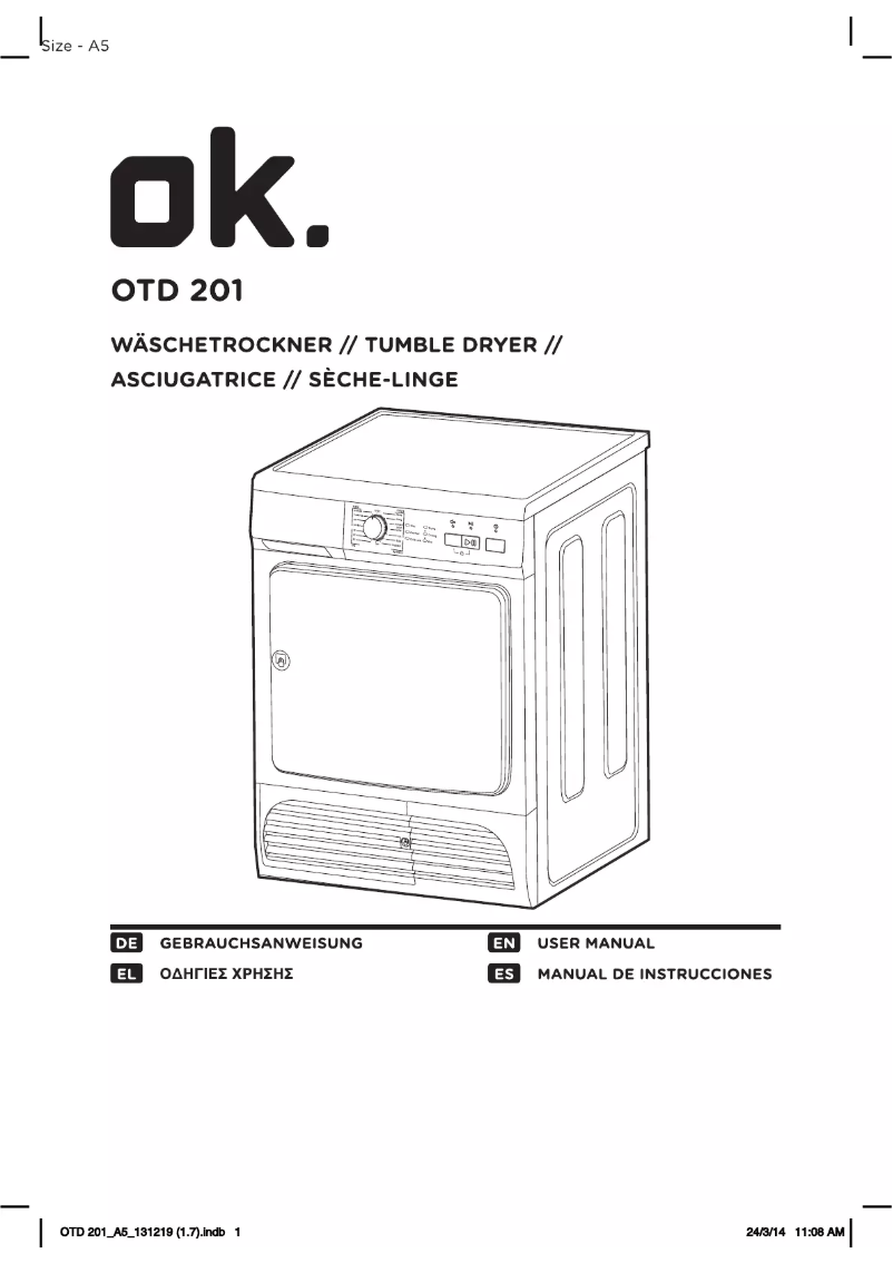 Page n°1 - Manuel utilisateur OK OTD 201