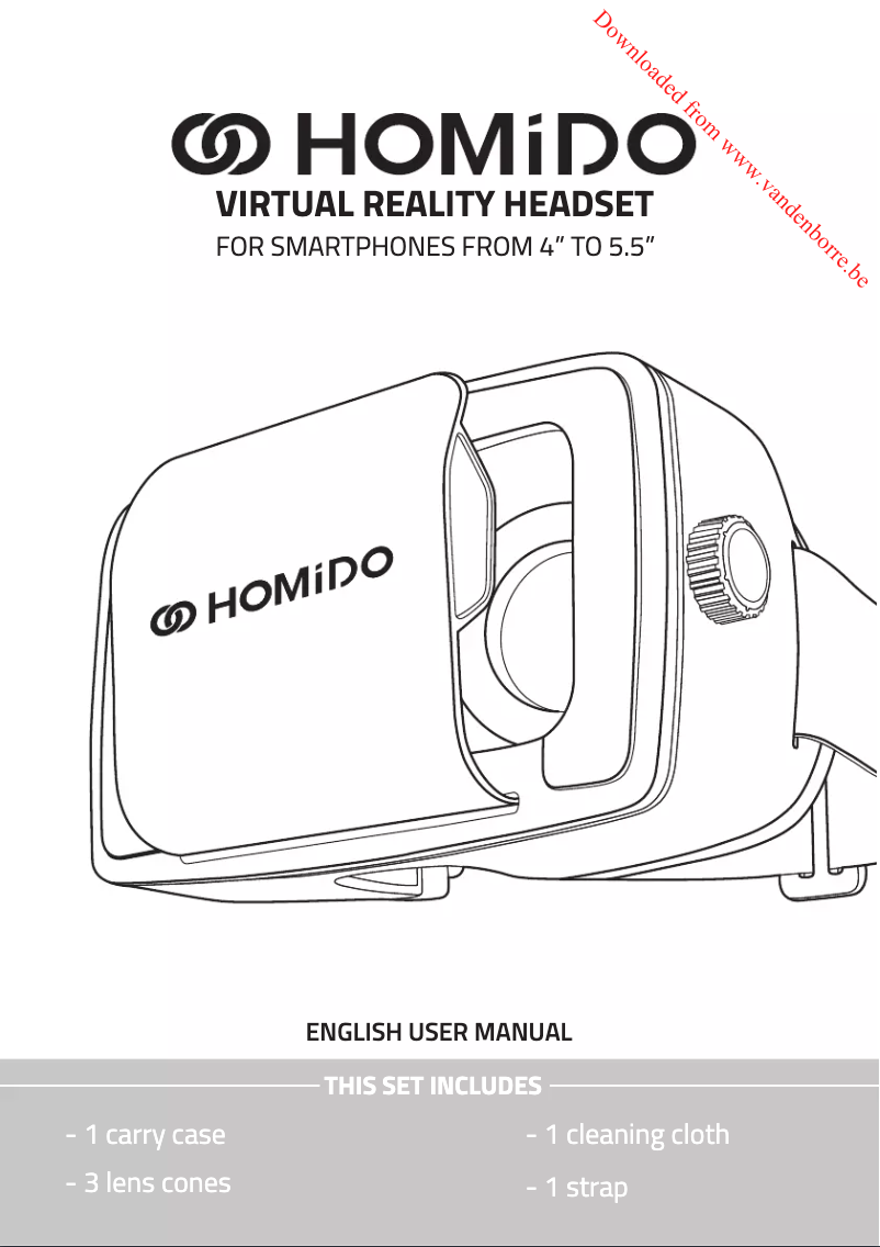 Page 1 de la notice Manuel utilisateur Homido Virtual Reality Headset