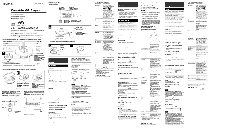 Image de la première page du manuel de l'appareil D-EJ119