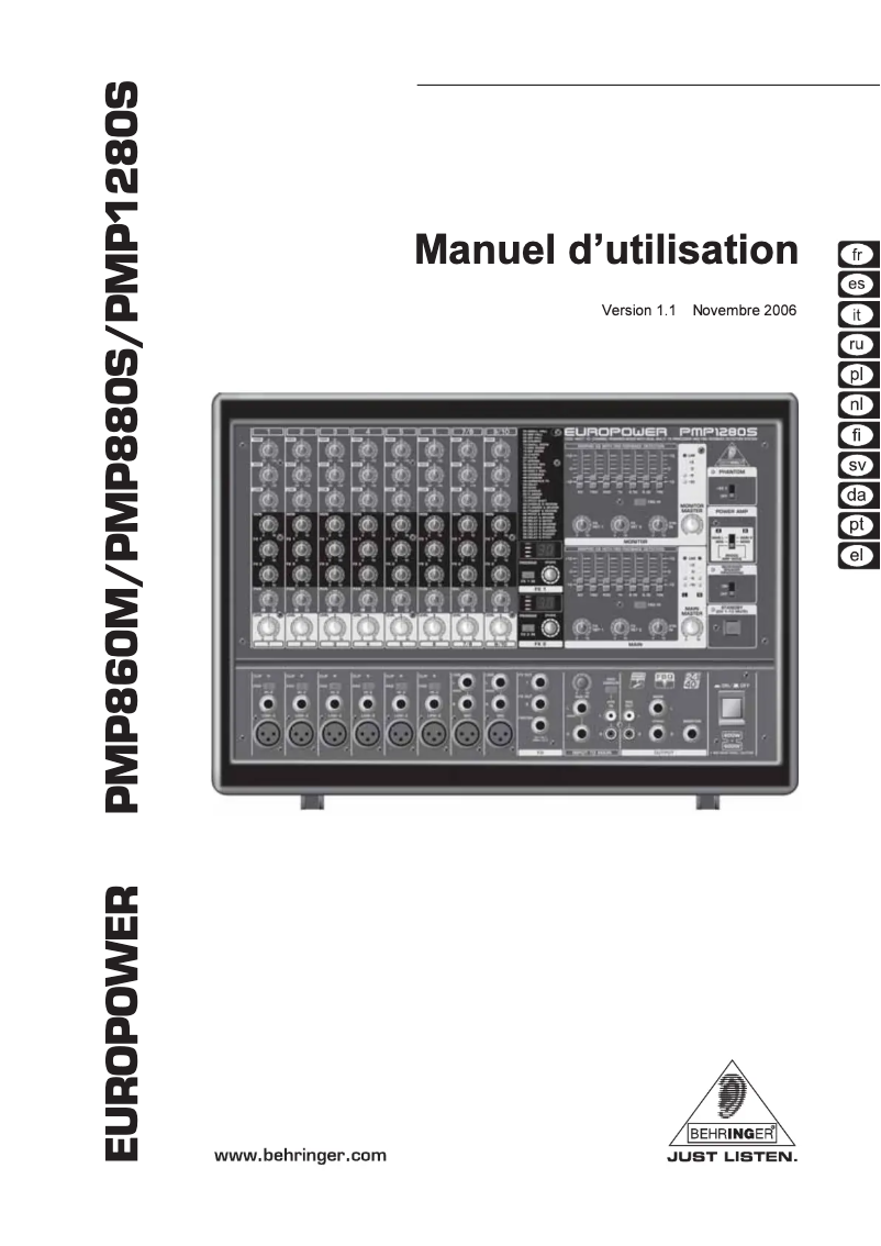 Image de la première page du manuel de l'appareil Europower PMP1280S