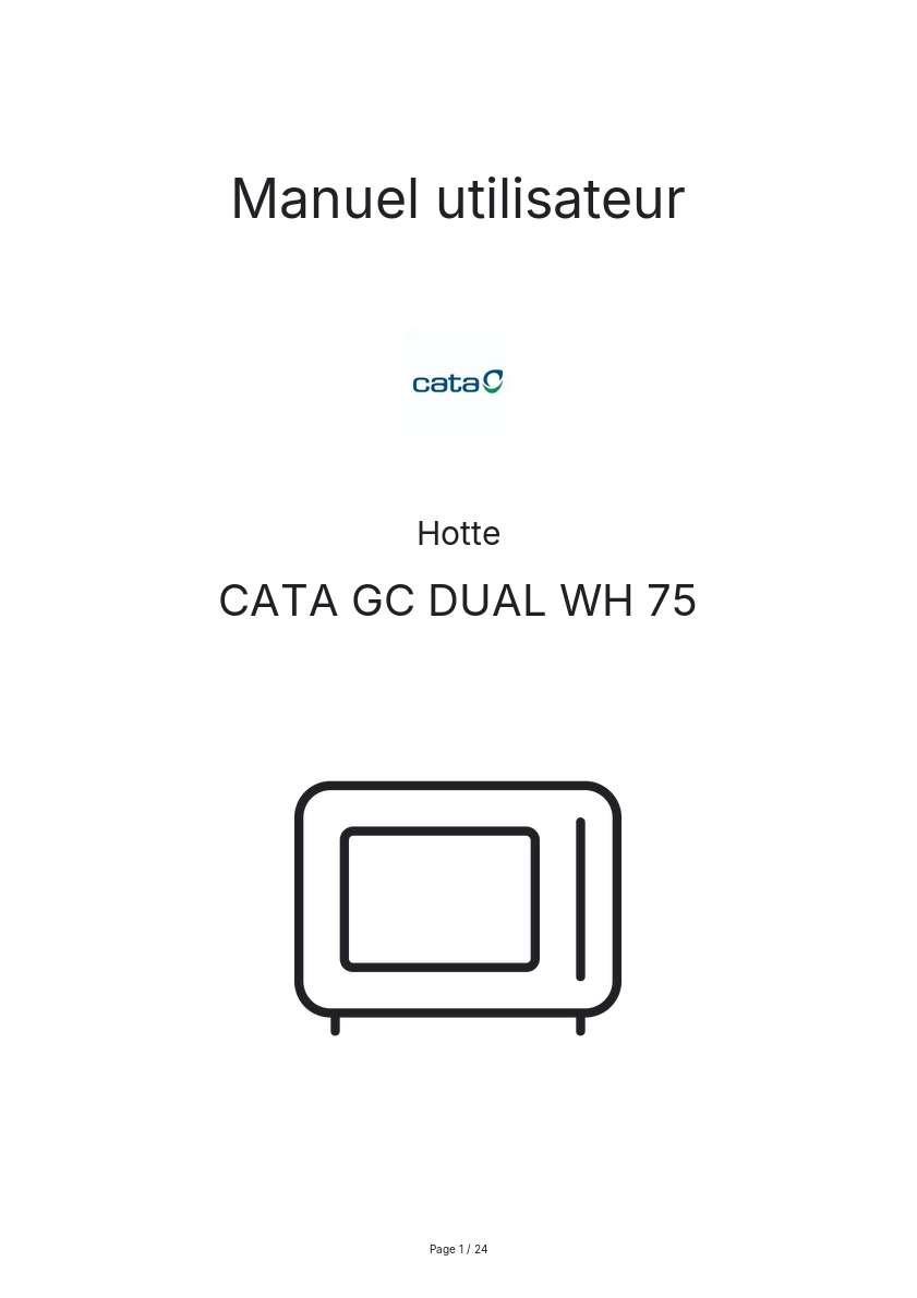 Image de la première page du manuel de l'appareil GC DUAL WH 75