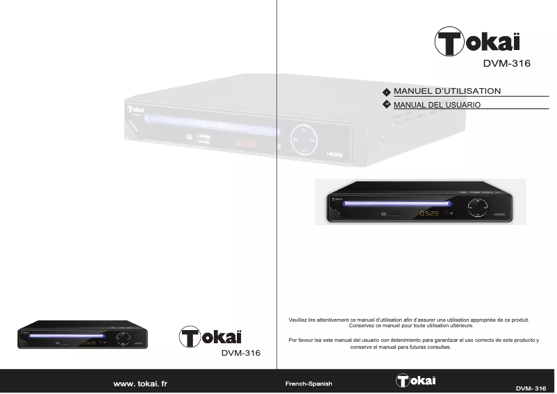 Page n°1 - Manuel utilisateur Tokaï DVM-316