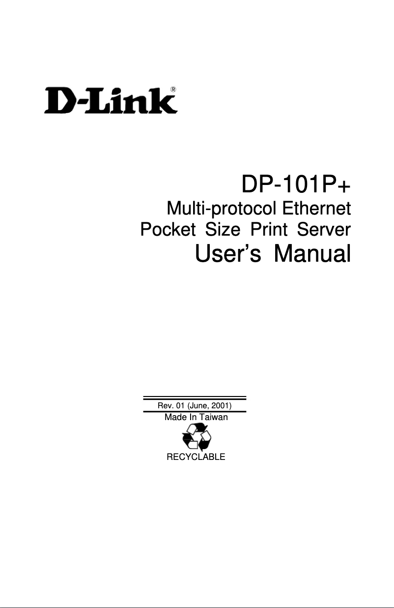 Page n°1 - Manuel utilisateur D-Link DP-101P+