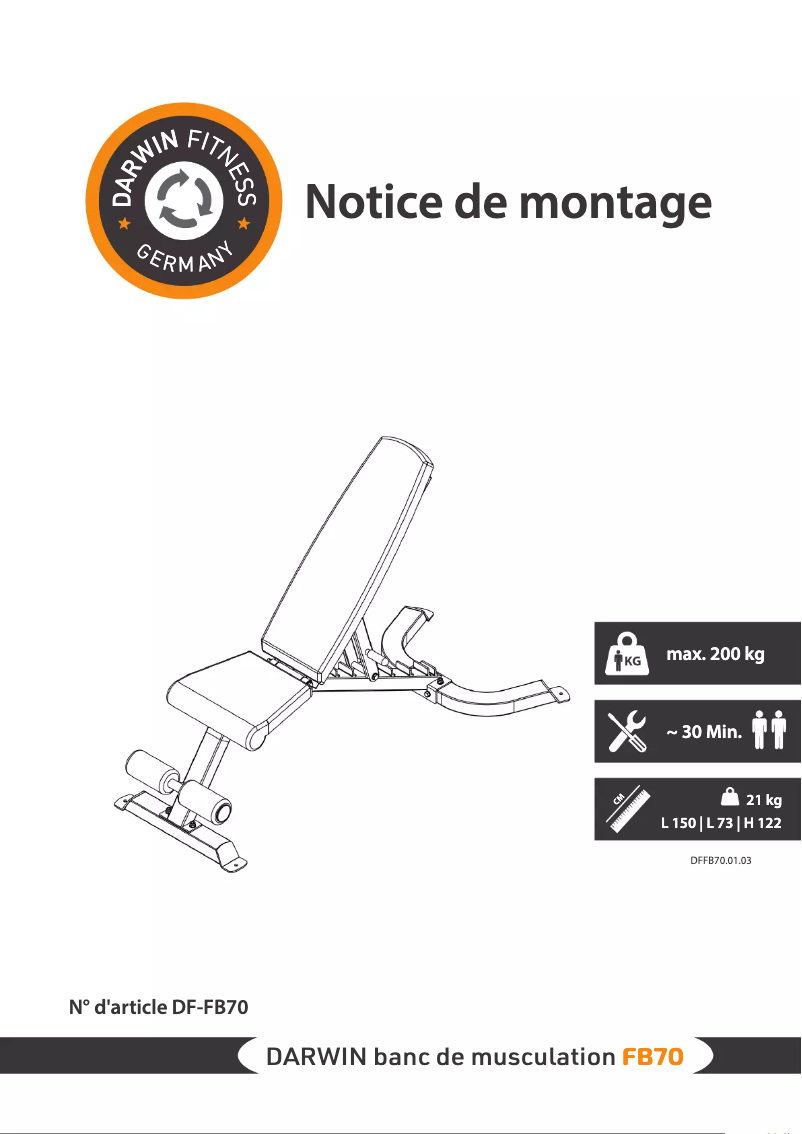 Page n°1 - Manuel utilisateur Darwin FB70