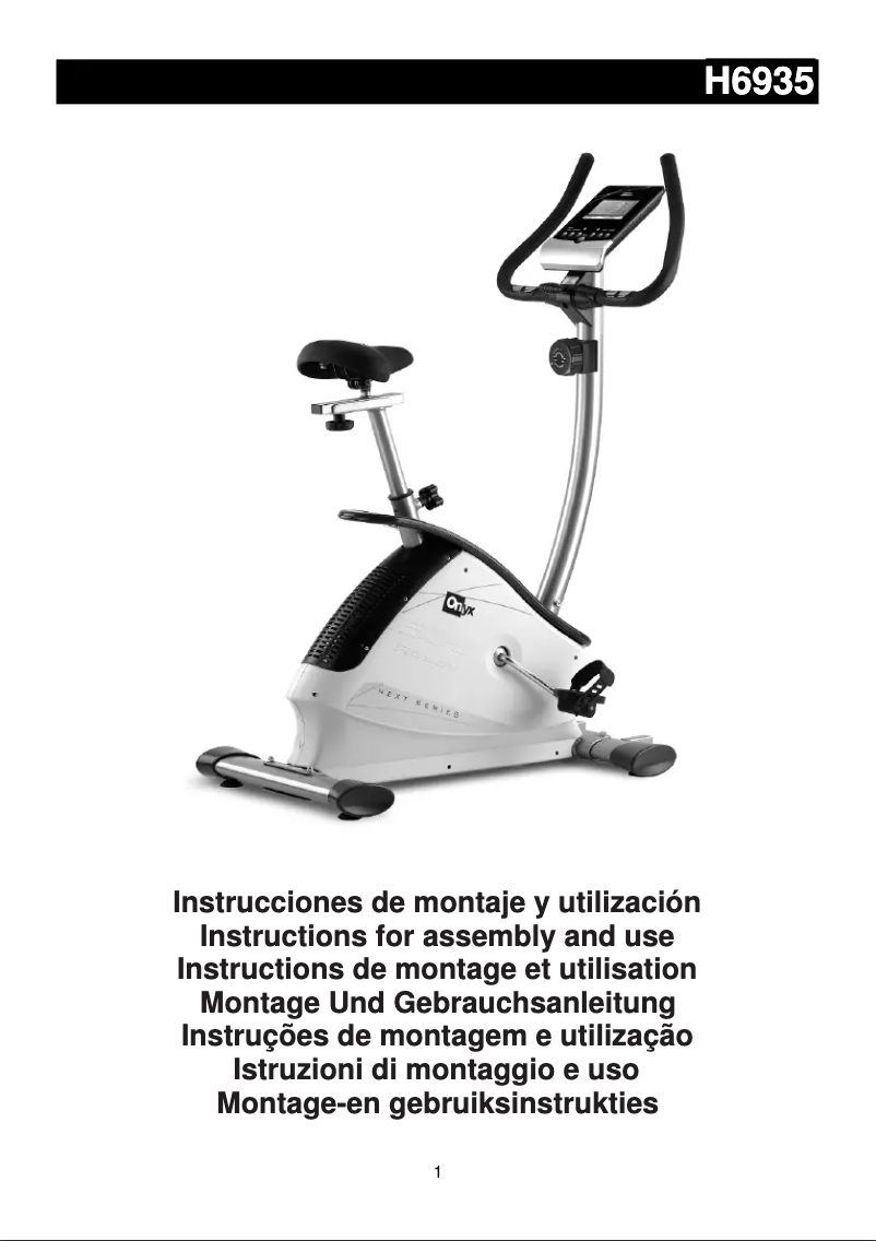 Page 1 de la notice Manuel utilisateur BH Fitness Onyx H6935