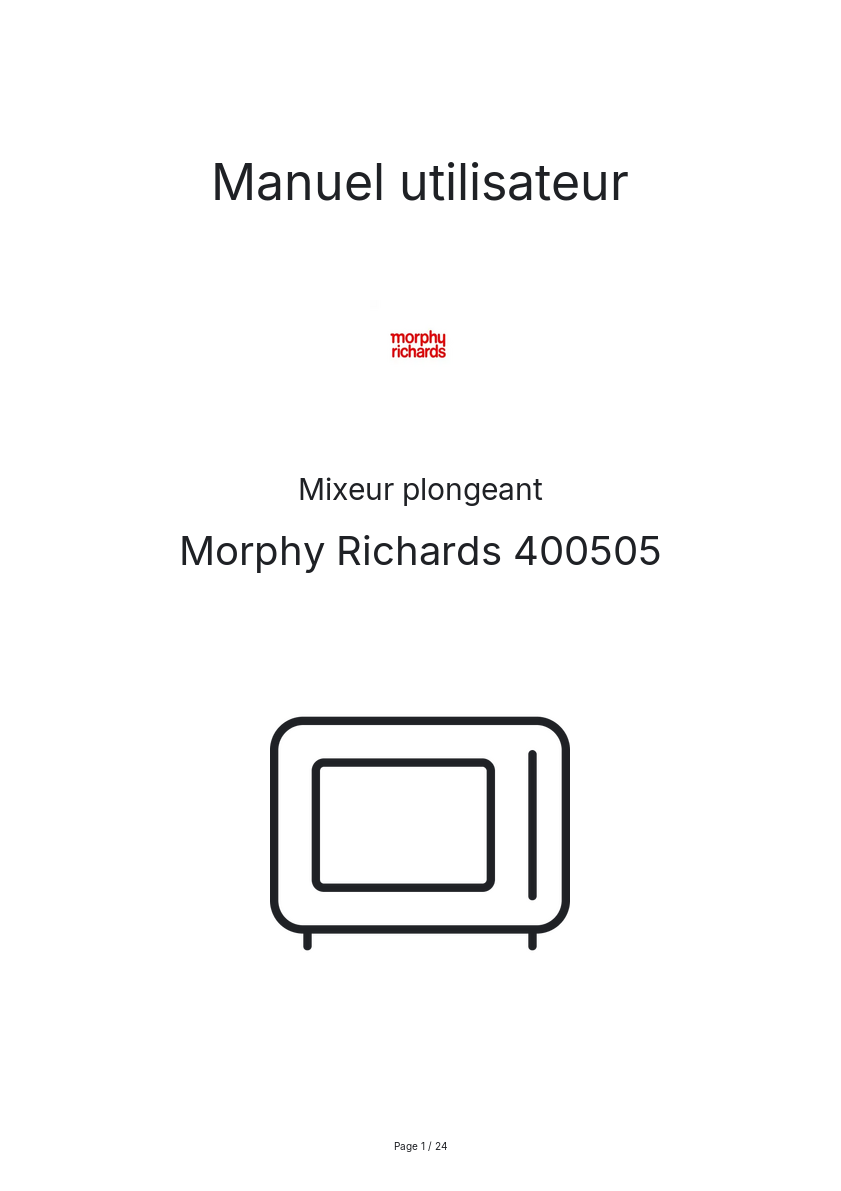 Image de la première page du manuel de l'appareil 400505