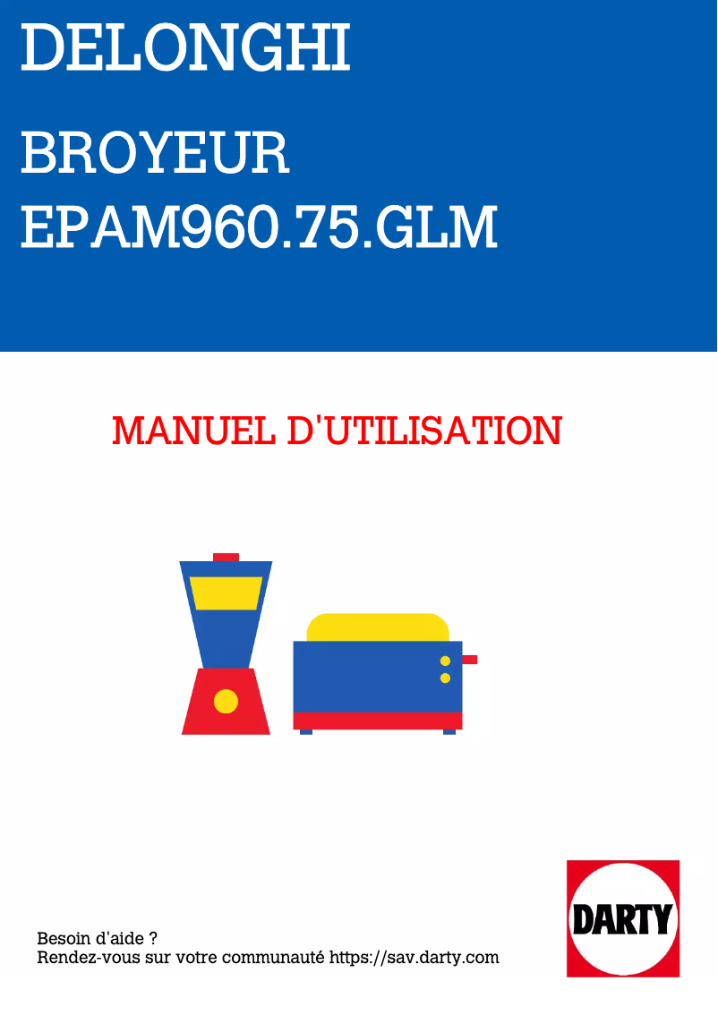 Page 1 de la notice Manuel utilisateur DeLonghi Maestosa EPAM 960.75.GLM