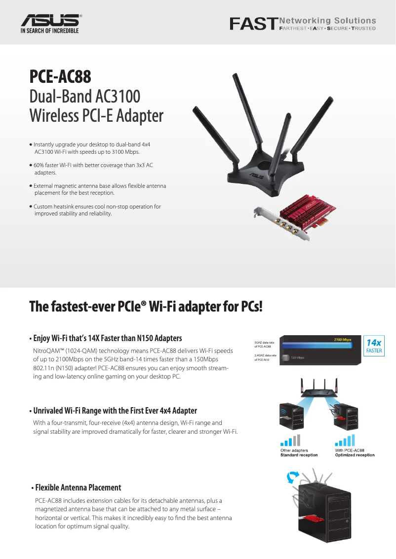 Page 1 de la notice Brochure Asus PCE-AC88
