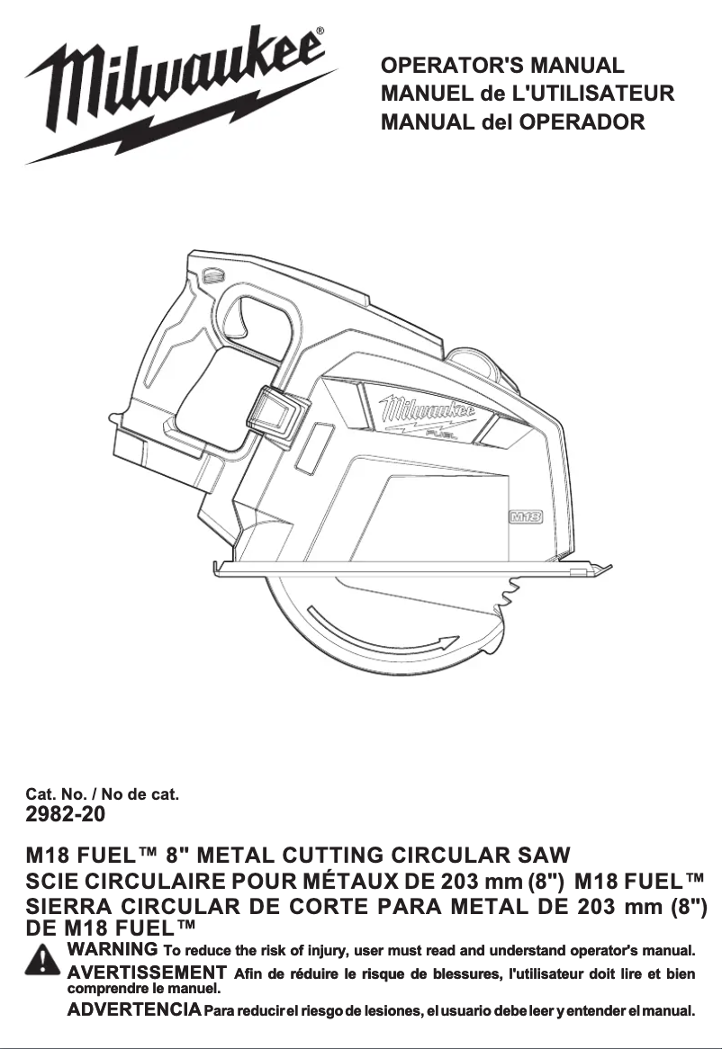 Image de la première page du manuel de l'appareil M18 Fuel 2982-21